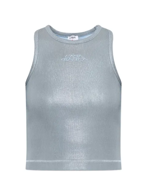 Casablanca ribbed-knit embroidered-logo top Blue WSS26JTS07203