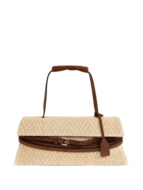 Moschino belt-detail woven tote bag Neutrals MC4243PP0OOP2
