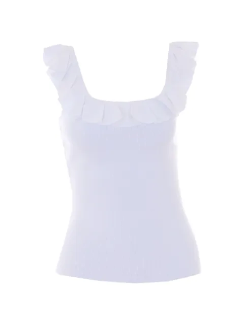 Michael Michael Kors ruffled ribbed top White MS661G033D