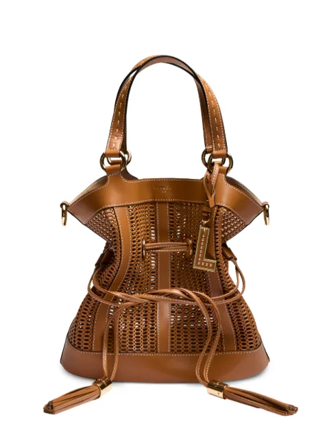 Lancel Premier Flirt perforated bucket bag Brown A14010