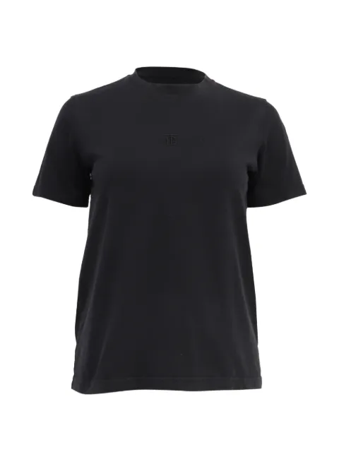 Burberry Pre-Owned logo-embroidered T-shirt Black GILTPUUSCL721844W