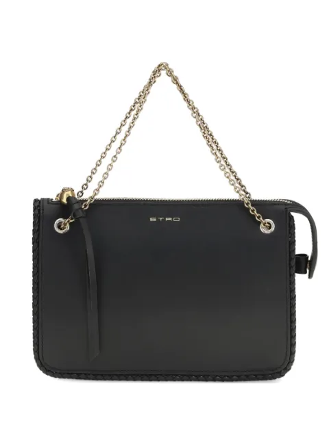 ETRO braided-trim leather crossbody bag Black WP1C0026AP472