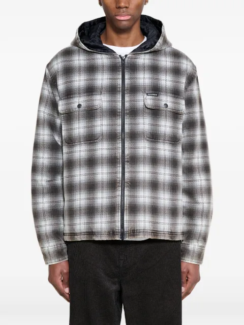 Stüssy plaid zip-up hooded jacket Grey 11103810002