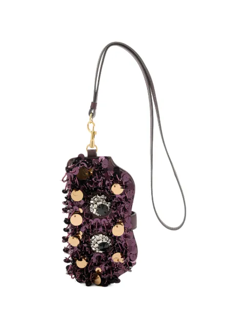 Anya Hindmarch sequin-embellished sunglasses pouch Purple 204378