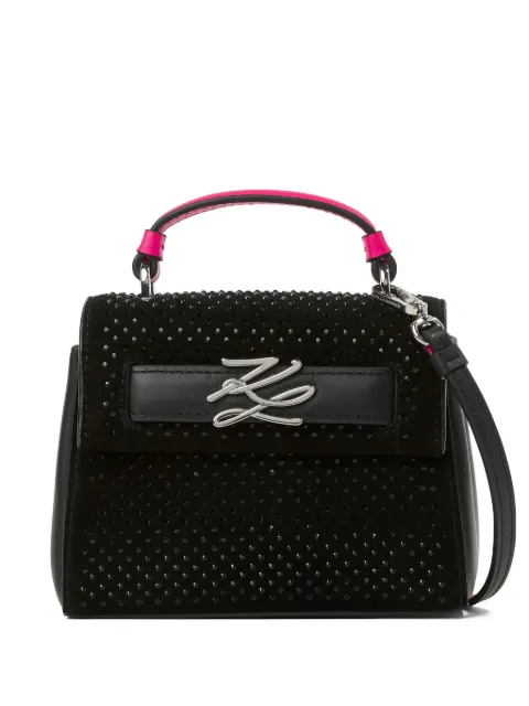 Karl Lagerfeld K/Autograph rhinestone-embellished shoulder bag Black B1W320801RC