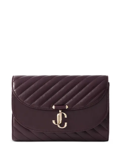 Jimmy Choo quilted leather clutch bag Purple AVNCURVECLUTCHHBU