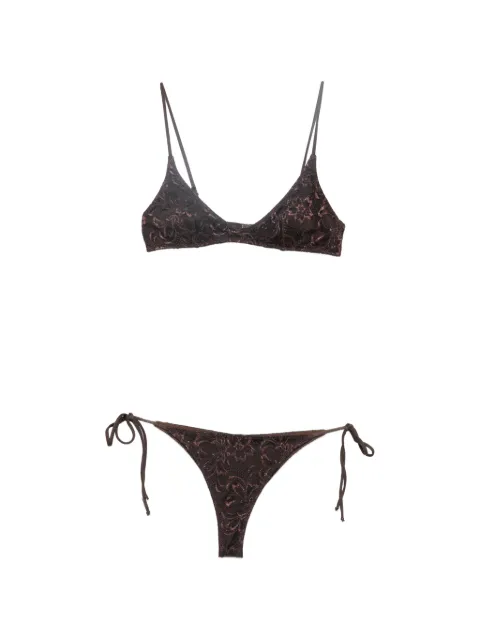 MC2 Saint Barth Paloma lace-overlay bikini Brown PALO001