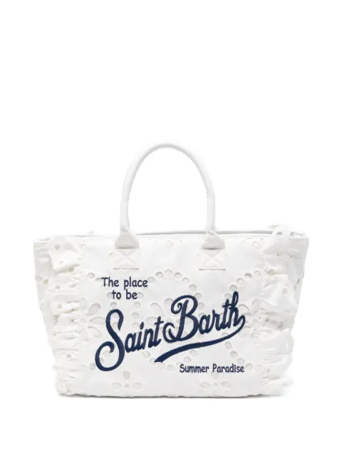 MC2 Saint Barth Vanity Volant broderie-anglaise tote bag White VANI002900389L