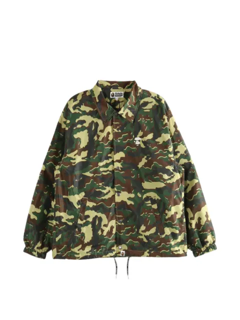 A BATHING APE® camouflage-print logo-patch jacket Green 1M30140303