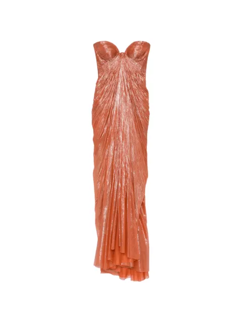 Maria Lucia Hohan Salima pleated maxi dress Orange PF006607