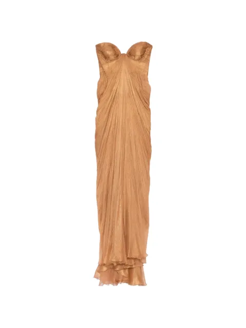 Maria Lucia Hohan Salima pleated maxi dress Gold PF006787