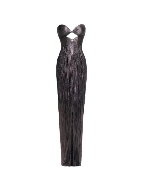Maria Lucia Hohan Stephanie cut-out pleated maxi dress Brown STEPHANIE
