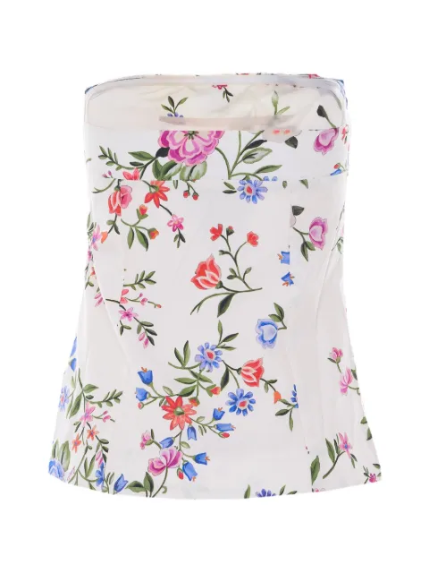 LIU JO floral-print strapless top White CA6339T589AP9669