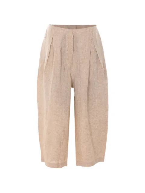 Maurizio Pecoraro pleated elasticated-waist trousers Neutrals W01310881BRONZE