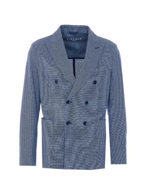 Circolo 1901 double-breasted mini-check blazer Blue CN5286000B