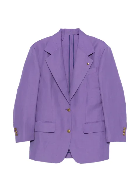 Versace peak-lapel single-breasted blazer Purple 10250541A18017