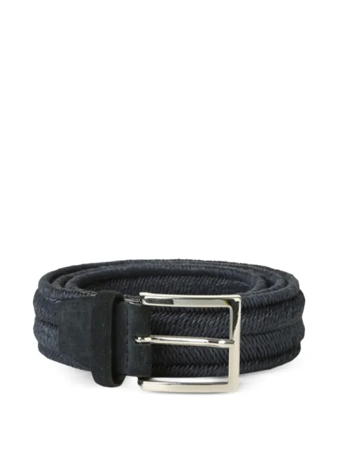 Orciani linen bucklet belt Blue U07369