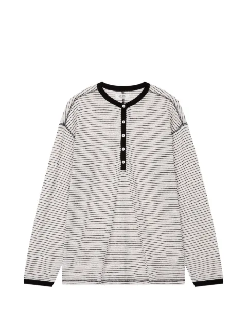 TOMBOY striped henley-neck T-shirt Neutrals 9106222221
