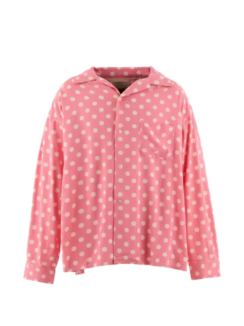 SAINT MXXXXXX polka-dot long-sleeve shirt Pink SMMK80000048