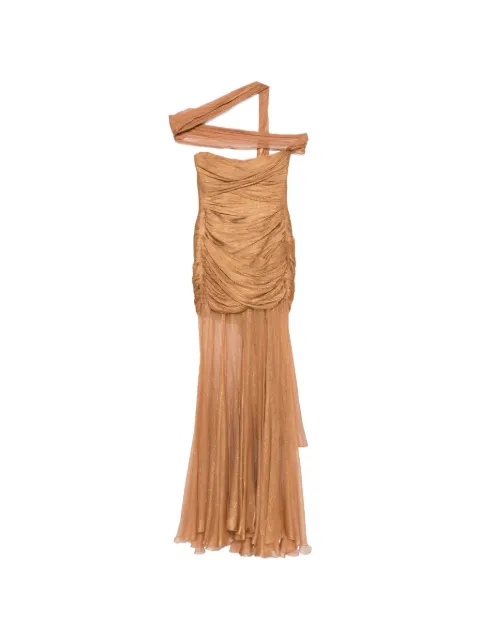 Maria Lucia Hohan Marimar pleated strapless maxi dress Gold PF006788