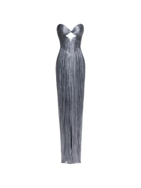 Maria Lucia Hohan Stephanie cut-out pleated maxi dress Silver STEPHANIE
