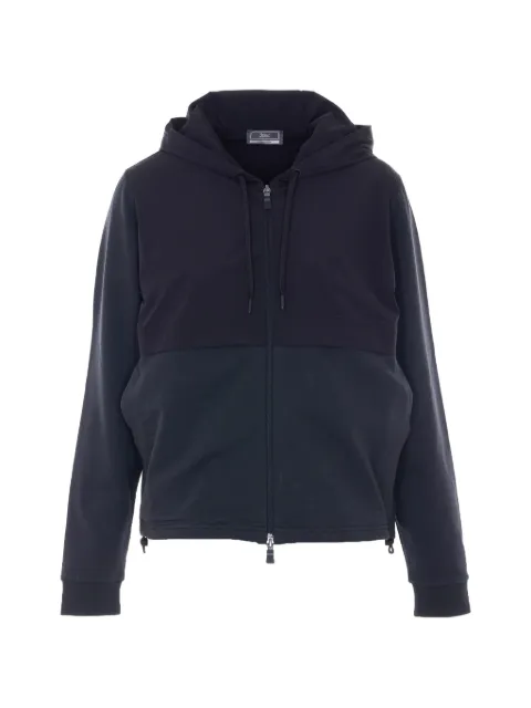 Herno panelled zip-up hoodie Blue JC000100D560319300