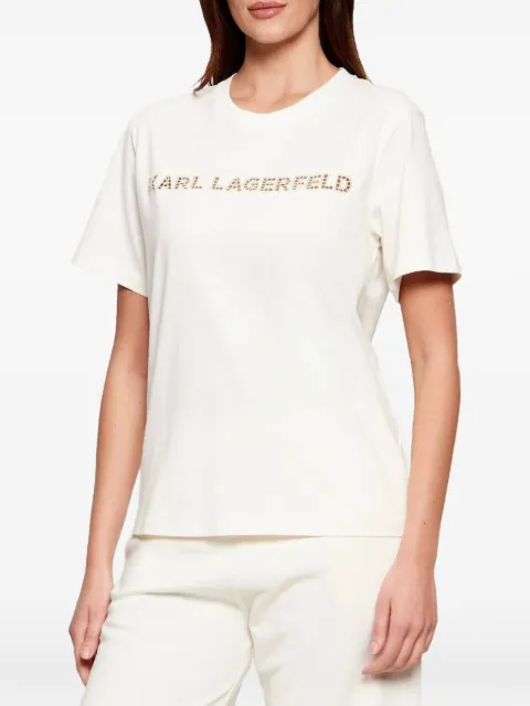 Karl Lagerfeld embroidery-detail T-shirt Neutrals B2W17016