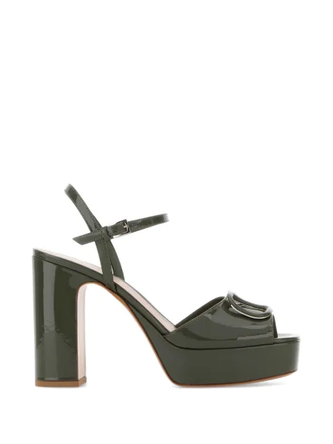 Valentino Garavani VLogo Signature patent leather sandals Green WS0FG2TMK