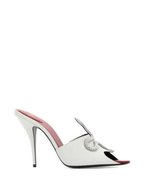 Valentino Garavani Cœur Vipère kidskin slide sandals 105mm White WS0PD7HIZ