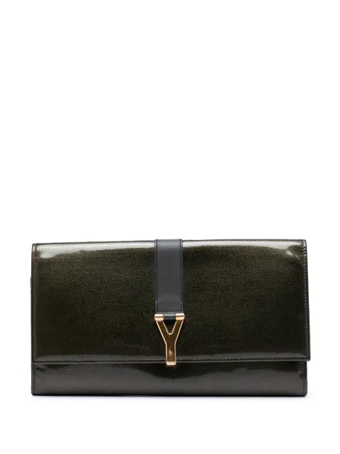 Saint Laurent Pre-Owned 2016 Patent Chyc Ligne Travel Wallet long wallets Green HVAR0SAN38RG7YZD