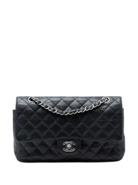 CHANEL Pre-Owned 2009-2010 Medium Classic Caviar Double Flap shoulder bag Black DAQN6WDU692B36EW