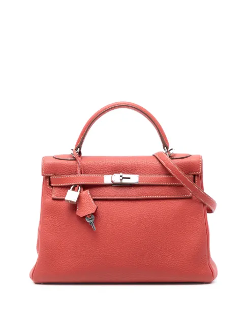 Hermès Pre-Owned 2011 Clemence Kelly II Retourne 32 satchel Orange B2W2BJQ6T6THZS5P