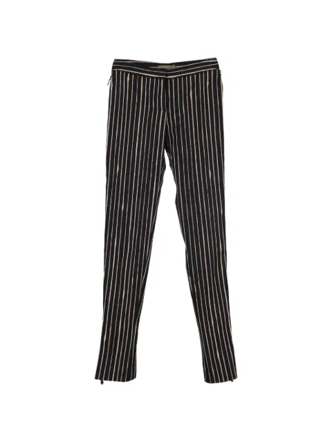 Alexander McQueen Pre-Owned striped slim-fit trousers Black HNPUGBCL360790W