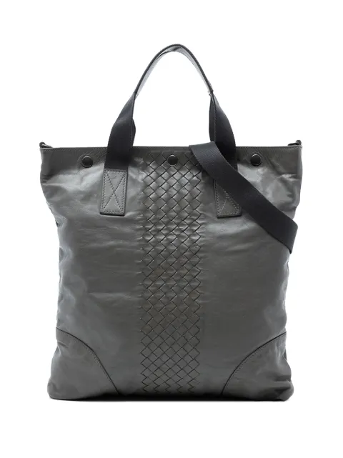 Bottega Veneta Pre-Owned 2012-2025 Intrecciato Trimmed Nappa Convertible Tote satchel Grey QGLBAP1URUW9BJZ7