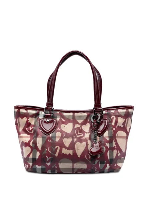 Burberry Pre-Owned 2000-2017 House Check Coated Canvas Hearts Gracie tote bag Red 4Y8M0T93RPSQNVZQ