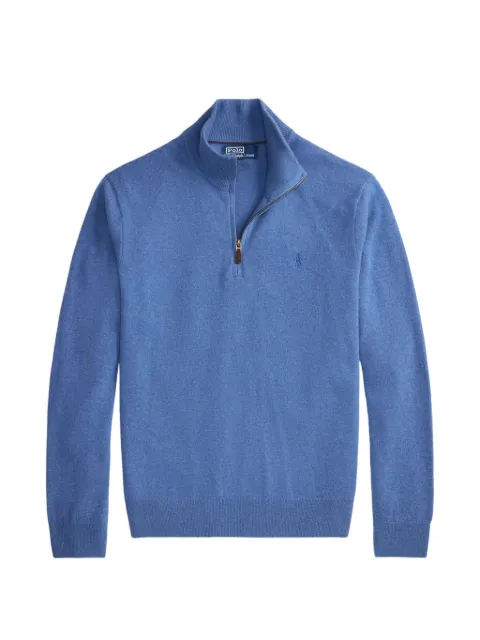 Polo Ralph Lauren Pony-embroidered quarter-zip sweater Blue 710876756502