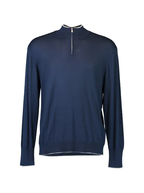 Eleventy half-zip long-sleeve sweater Blue M76MAGM03MAG0M0041913
