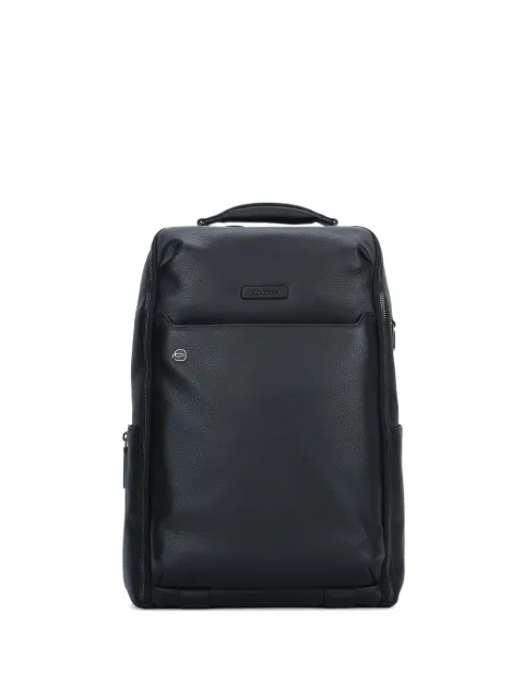 PIQUADRO pebbled leather backpack Black CA7106MOS