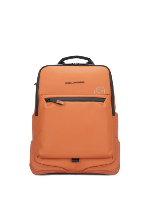 PIQUADRO logo-detail zip-fastening backpack Orange CA6464C2OW