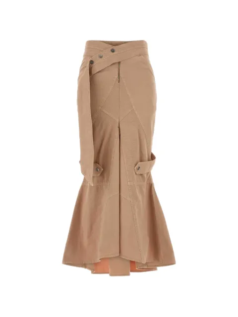 Blumarine panelled fishtail skirt Neutrals 4J162A