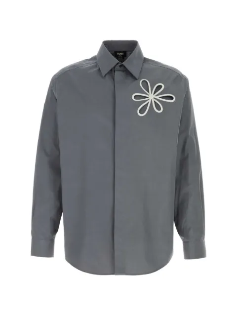 FENDI long sleeves shirt Grey FS1319AYX8