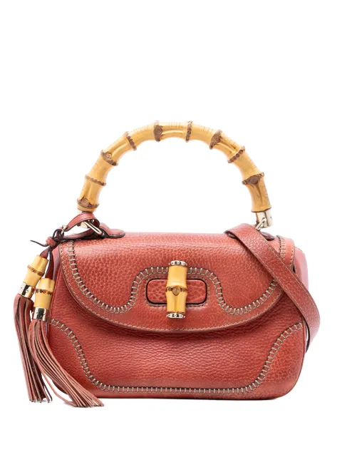 Gucci Pre-Owned 2016-2026 Medium Leather New Bamboo satchel Red EUPNWHKNHBMU312G