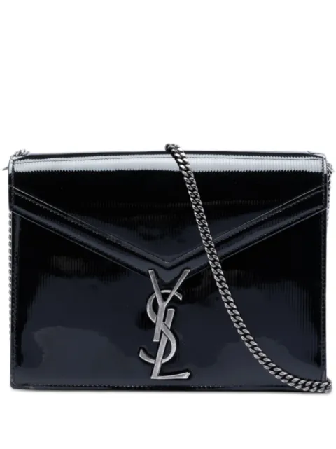 Saint Laurent Pre-Owned 2018 Patent Monogram Cassandra Clasp Bag shoulder bag Black 78NPM5QXT45AY8ML