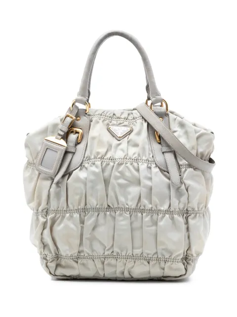 Prada Pre-Owned 2013-2026 Tessuto Gaufre satchel Grey P6RC7C2PV25PQNNC