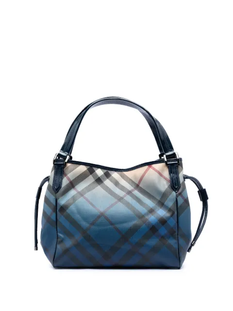 Burberry Pre-Owned 2000-2017 Supernova Check Ombre Coated Canvas Bilmore tote bag Blue P9NMP5AQXMK5OB8N