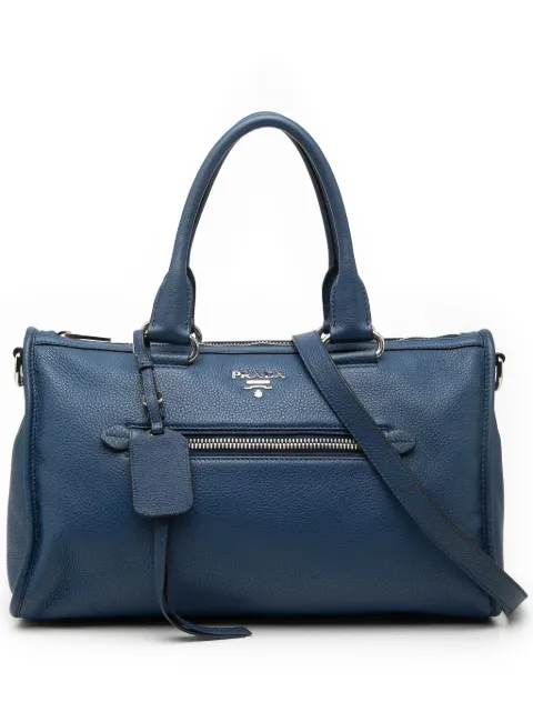 Prada Pre-Owned 2000-2026 Vitello Phenix Zip Top satchel Blue N3C4U64L37XRFKRJ