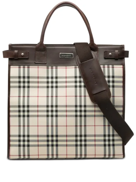 Burberry Pre-Owned 2000-2017 House Check Canvas Convertible Tote satchel Neutrals 148UWQM3QWQE4SXX