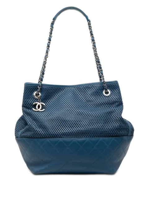 CHANEL Pre-Owned 2012-2013 Perforated Calfskin Up In The Air North South tote bag Blue HKC7Y14G5G57NPG0