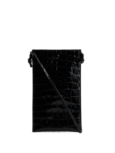 Yu Mei Luci crocodile-embossed leather crossbody bag Black 09421034804869
