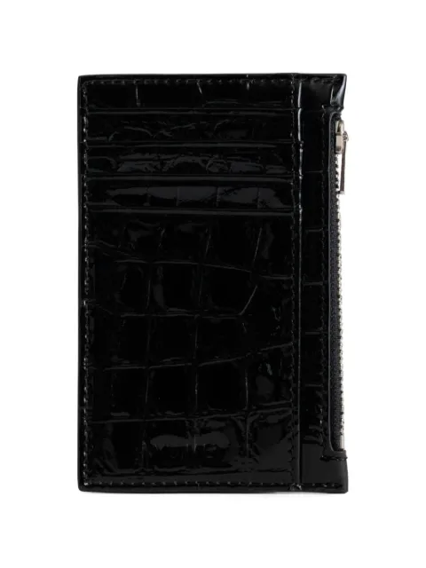 Yu Mei Frank crocodile-embossed leather cardholder Black 09421034804913